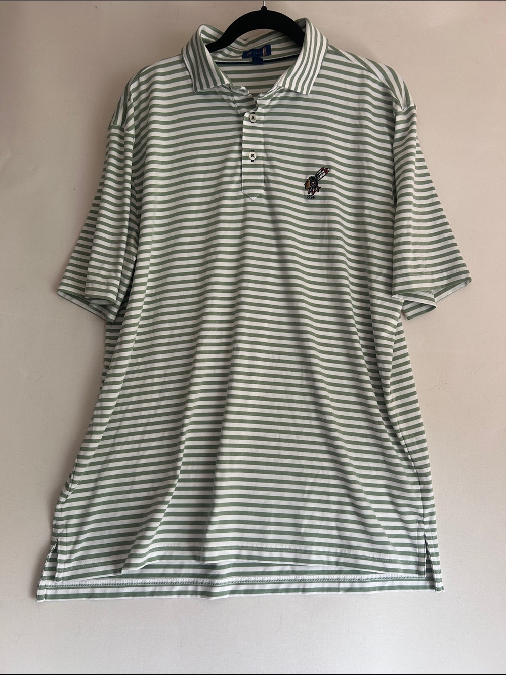 Stitch green Striped Polo Shirt size large